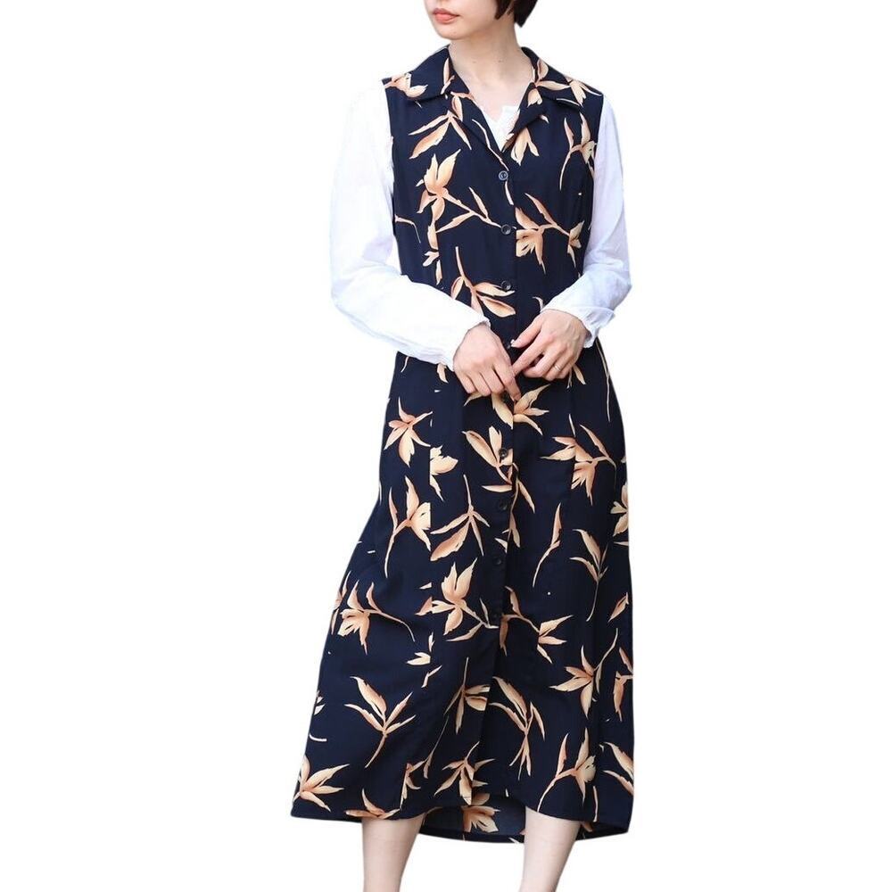 Studio 1 Women's Plus Size Vintage Botanical Print Sleeveless Maxi Dress